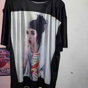 Stylish Black Graphic Women Top Melanie Martinez